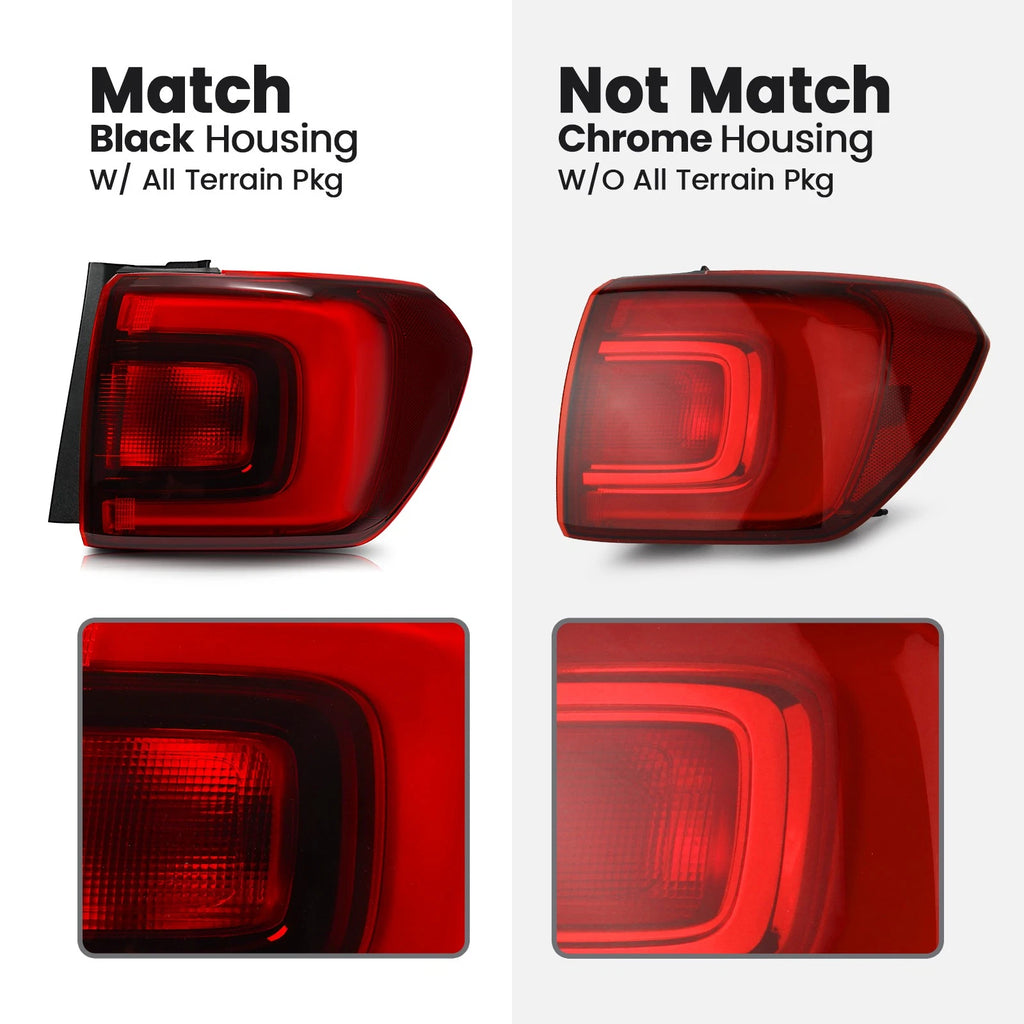 LED Tail Light for GMC Acadia SLE (2017–2019) Passenger Side w/ Bulb