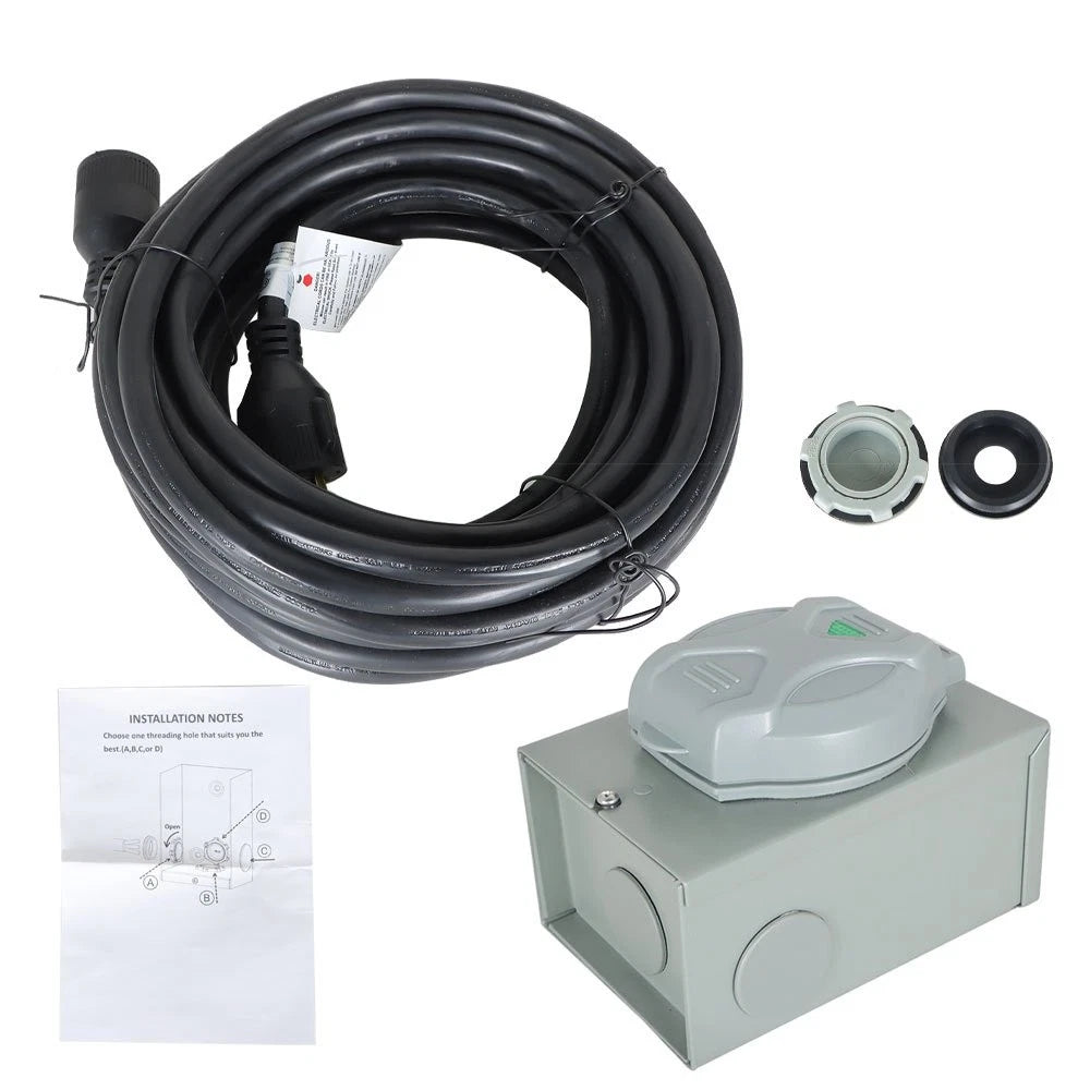 30A Generator Extension Cable for RV (Power Input Box)