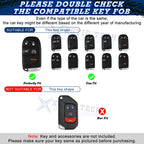 Silicone Remote Smart Key Fob Shell Cover Case for Jeep Chrysler Dodge (2014-2020)