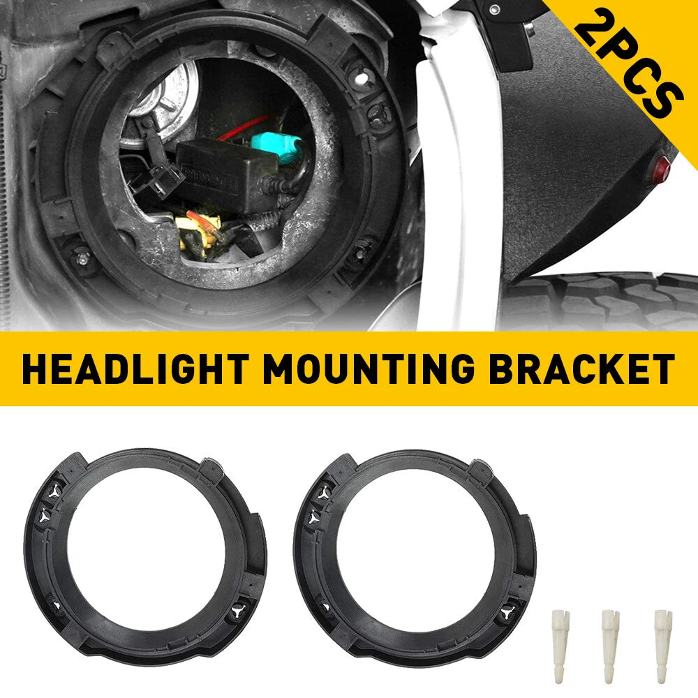 7" Headlight Round Ring Mount Bracket for Jeep Wrangler JK (2007–2018)
