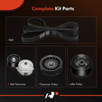 Set of 4 Serpentine Belt Drive Components for Chevrolet Silverado 2500 HD