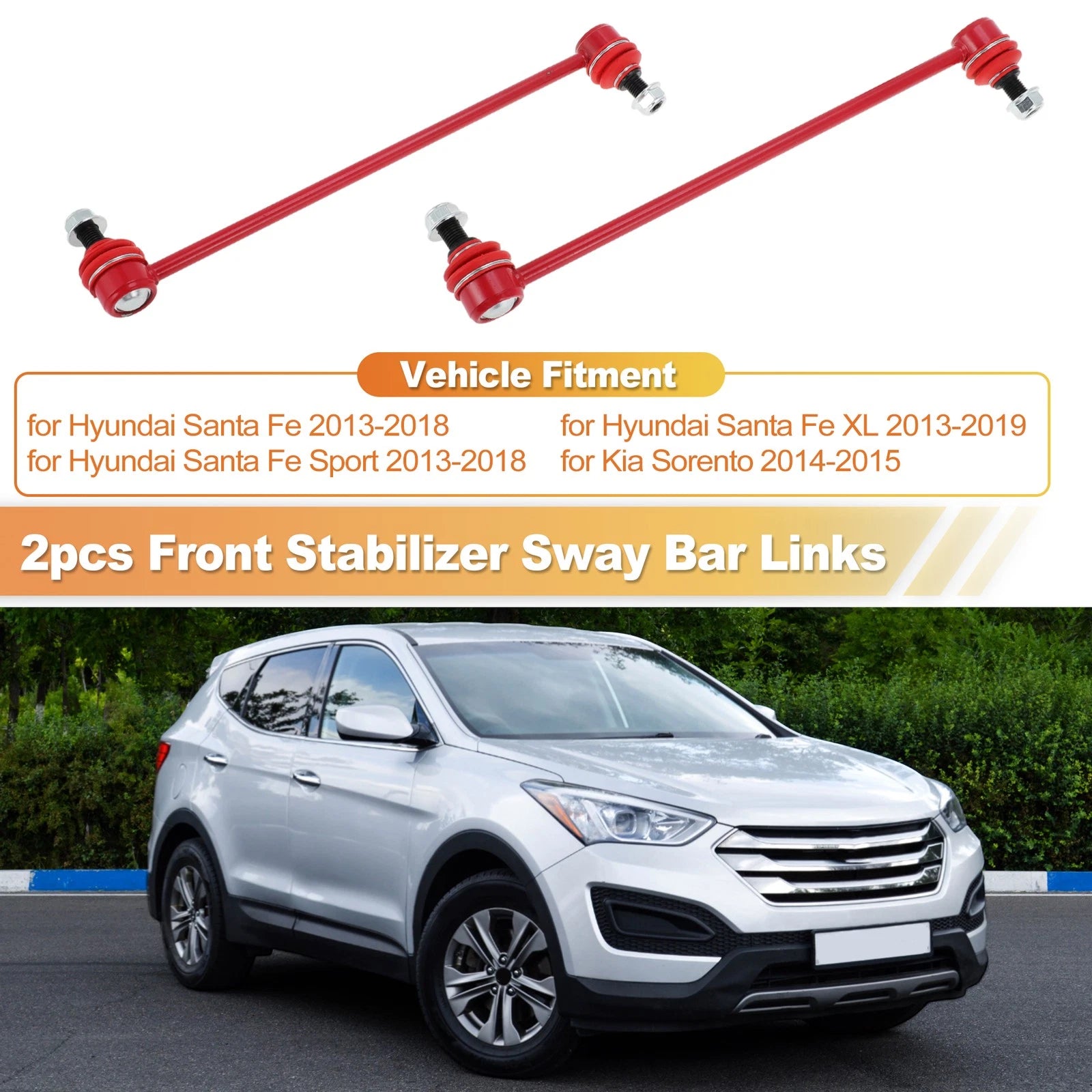 2X Front Sway Bar Links for Hyundai Santa Fe, Kia Sorento (No.K750659)