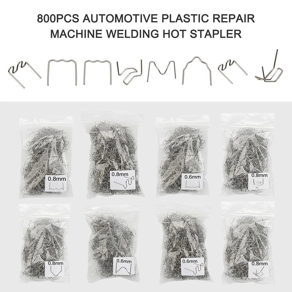 Set of 800 Pre-Cut Hot Staples for Car Bumper Plastic Welding Repair