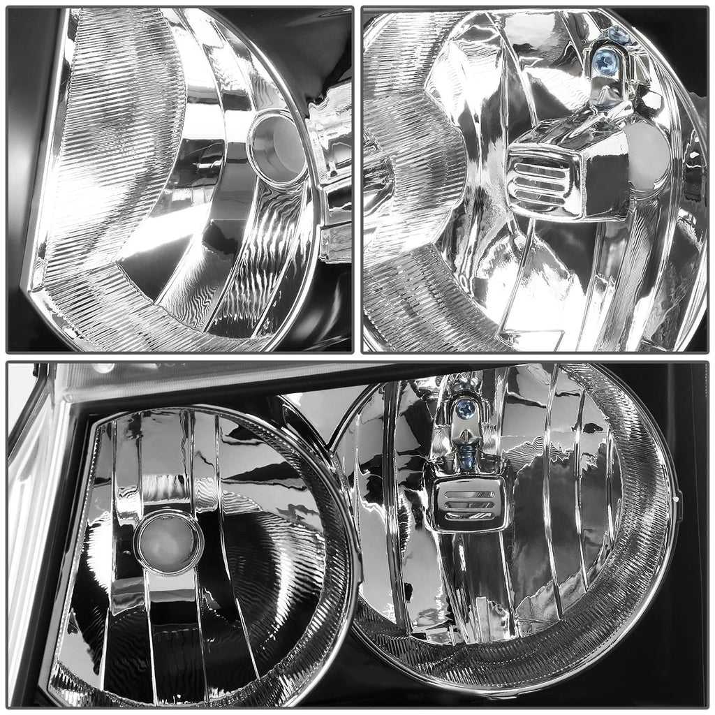 Pair of Headlight Lamps for Chevy Tahoe Suburban (2007–2014) - Black Housing Clear Corner