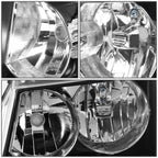 Pair of Headlight Lamps for Chevy Tahoe Suburban (2007–2014) - Black Housing Clear Corner