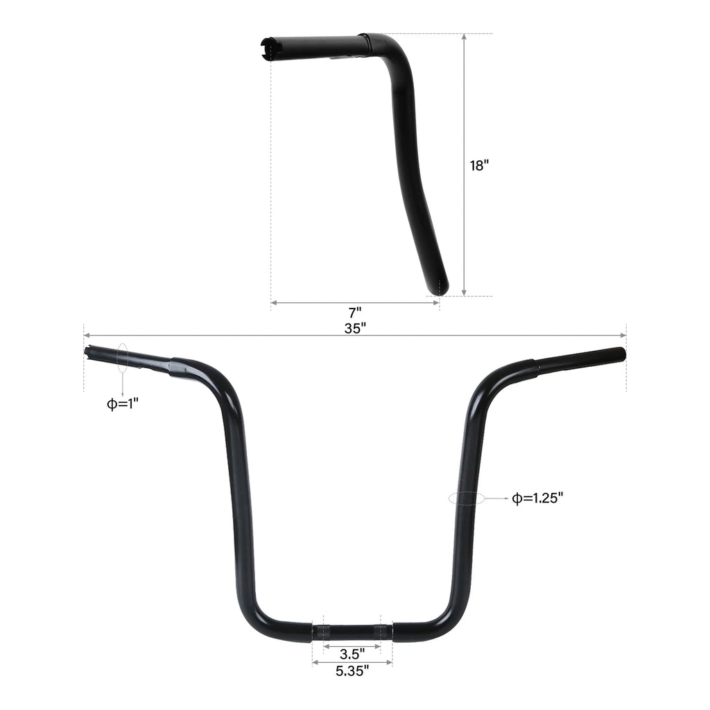 1-1/4" 18" Rise Ape Handlebar for Harley FLST FXST Sportster XL 883 1200 (2004–2023)