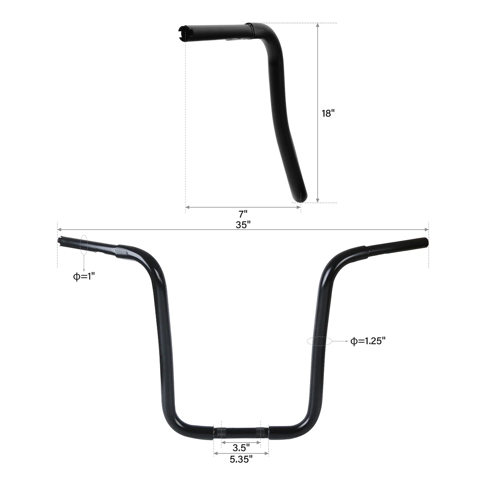 1-1/4" 18" Rise Ape Handlebar for Harley FLST FXST Sportster XL 883 1200 (2004–2023)