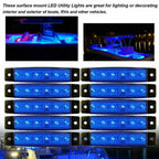 Set of 8 Blue ABS Trailer Rock Lights for UTV ATV Boat