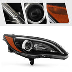 Pair Halogen Headlights for Chrysler 200 (2011–2014) with LED DRL Black