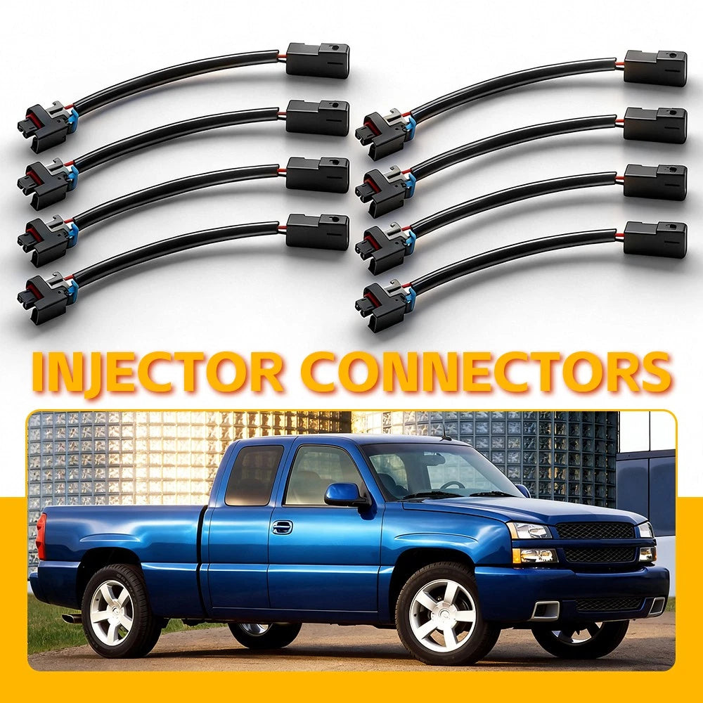 8X Injector Connectors for Chevrolet Express/GMC Savana LQ4 (2003–2023) 95300-08 Black