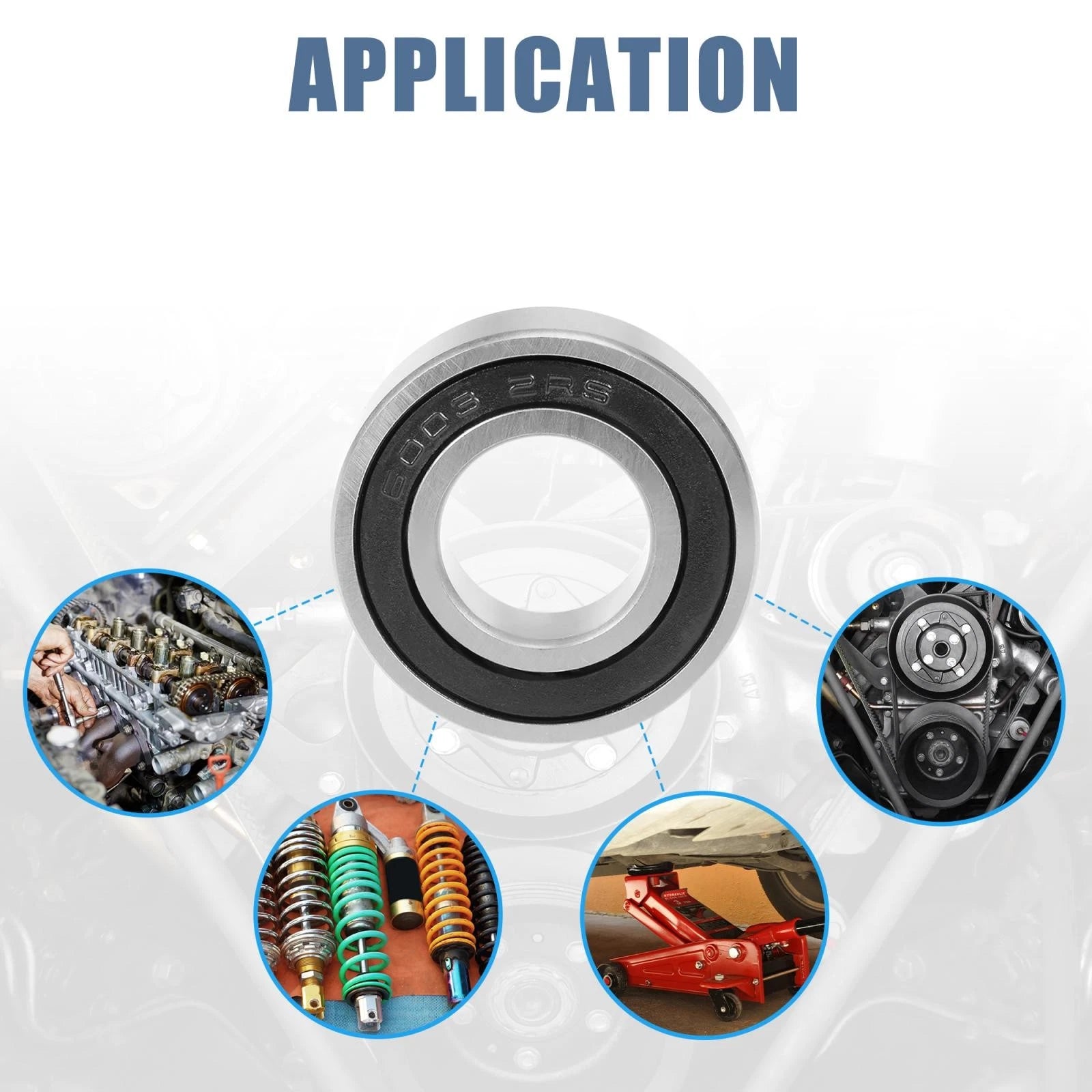 Set of 2 6003-2RS Deep Groove Ball Bearings for Various Models (17x35x10mm)