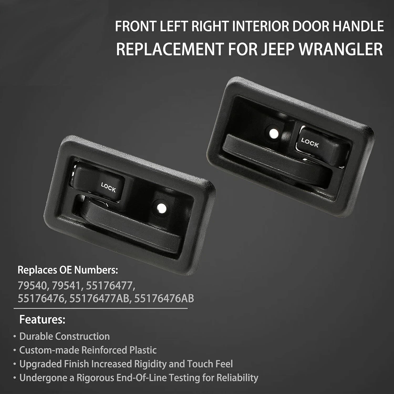 Interior Door Handle Kit for Jeep Wrangler YJ TJ (1987-2006)