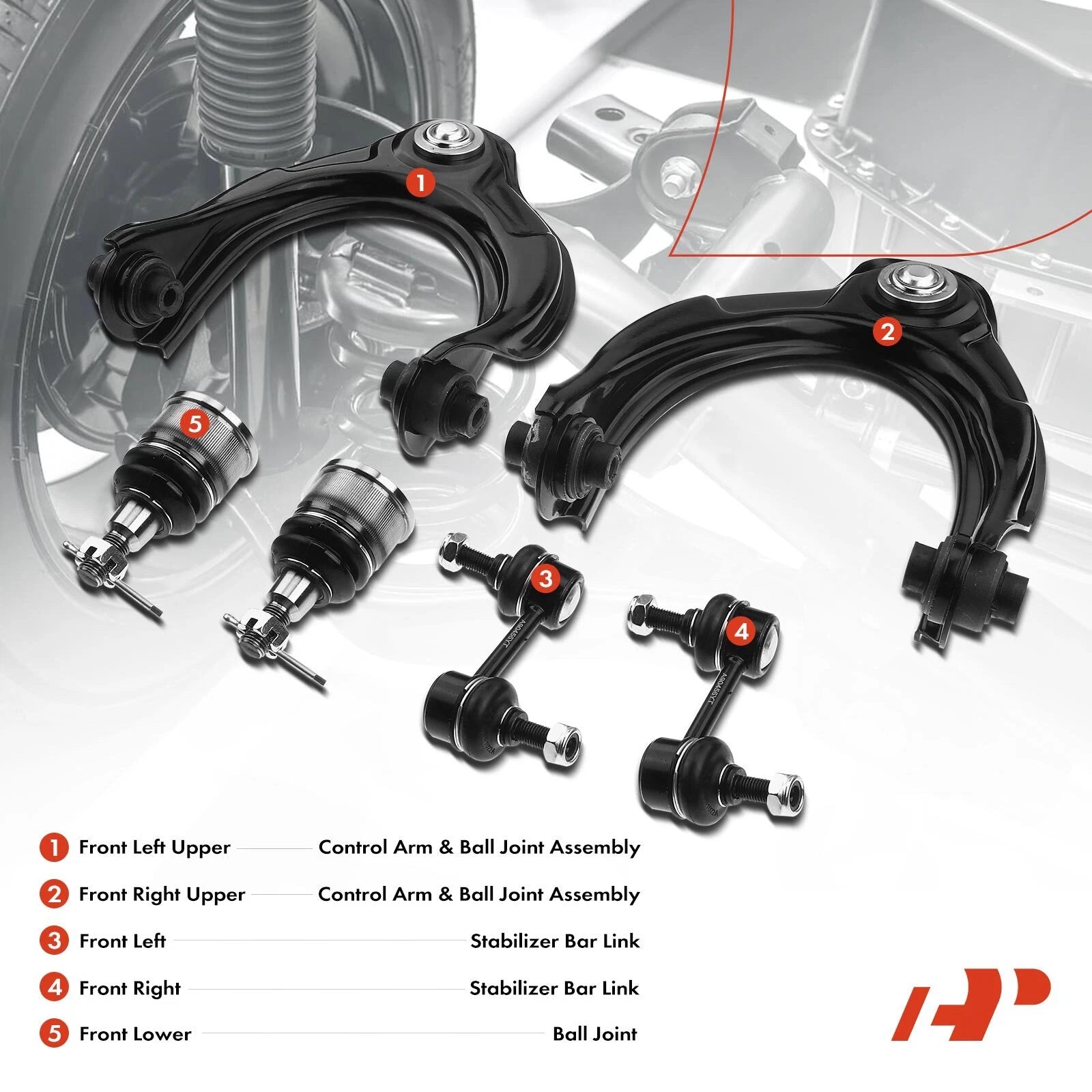 6X Front Upper Control Arm with Ball Joint for Honda Accord