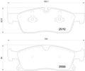 Set of 4 Front Disc Brake Pads for Mercedes-Benz GLE400 (2019) - Hella Pagid 355019701