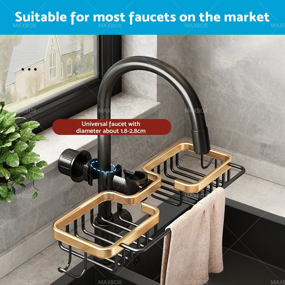 2X Kitchen Sink Rack Organizer Drain Basket Holder for Kitchen