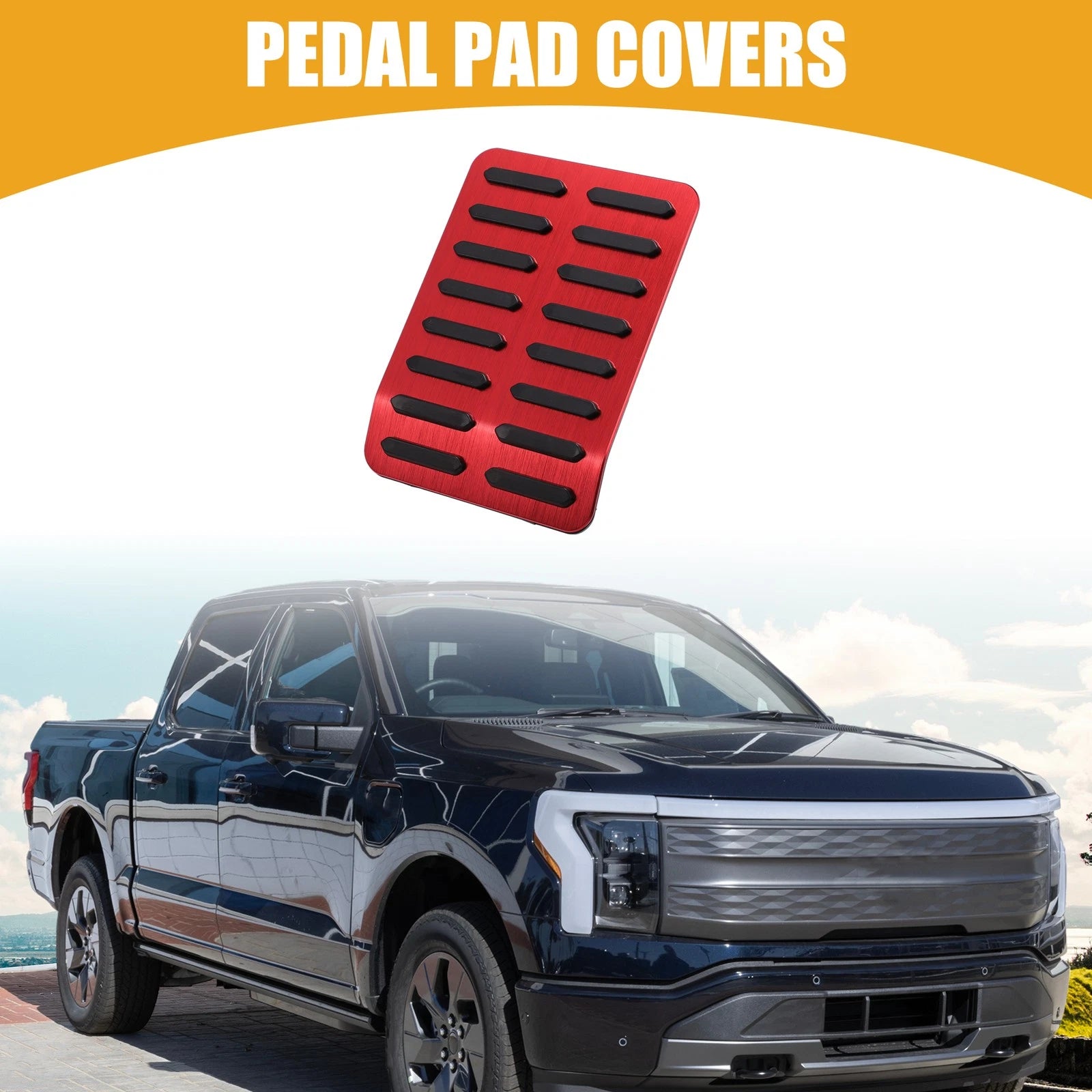 Foot Rest Pedal Cover for Ford F-150 (2015–2023) Black Red