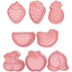 Set of 8 Fruit Shaped Cookie Cutters for DIY Baking Tool