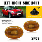 2X Front Side Marker Lights Cover Amber for Mini Cooper R55 R56 R57 R58 R59