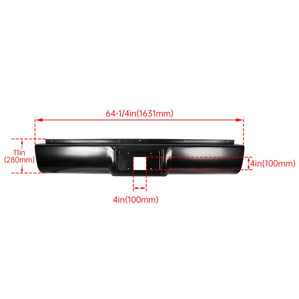 Rear Bumper Roll Pan for Chevy Silverado GMC C/K1500 (1988–1998)