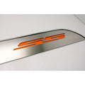 Stainless Door Panel Kick Plates w/Green C-Fiber Vinyl SS Inlay for 10-15 Camaro