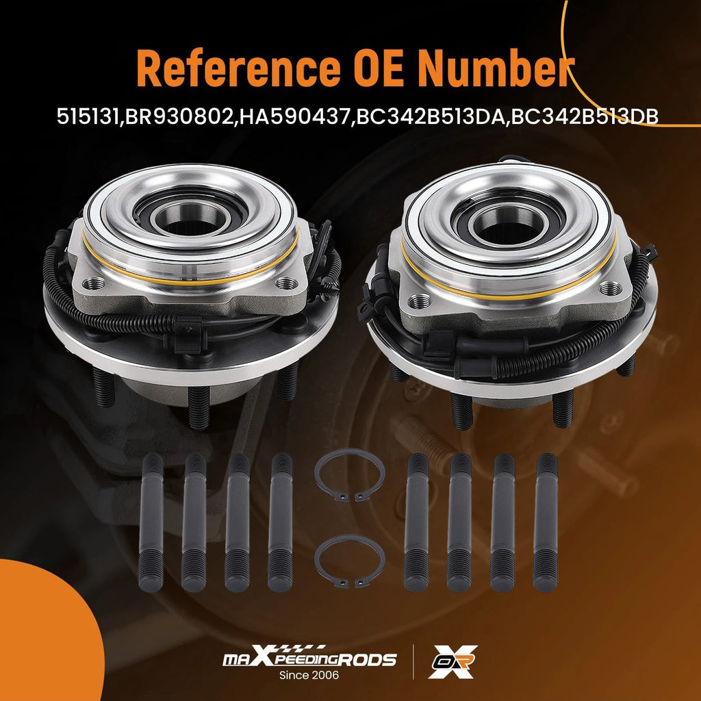 2pc Front Wheel Hub and Bearing Assembly for Ford F-350 Super Duty (2011–2016)