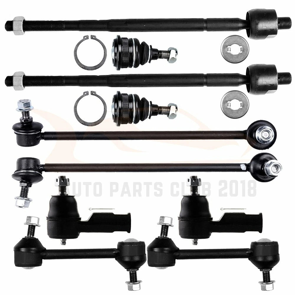 Set of 10 Sway Bars, Ball Joints, Tie Rods for Hyundai Tiburon (2003–2008)