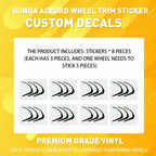 Gloss Sports Black Wheel Delete Chrome Vinyl Sticker for Honda Accord (2018–2022)