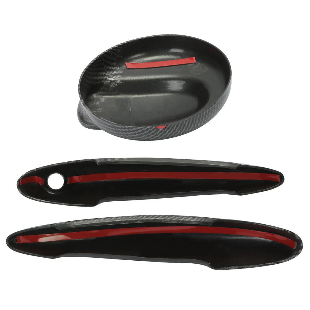 Carbon Effect Gas Tank Cap & Door Handle Covers for MINI Cooper S (2007-2013)