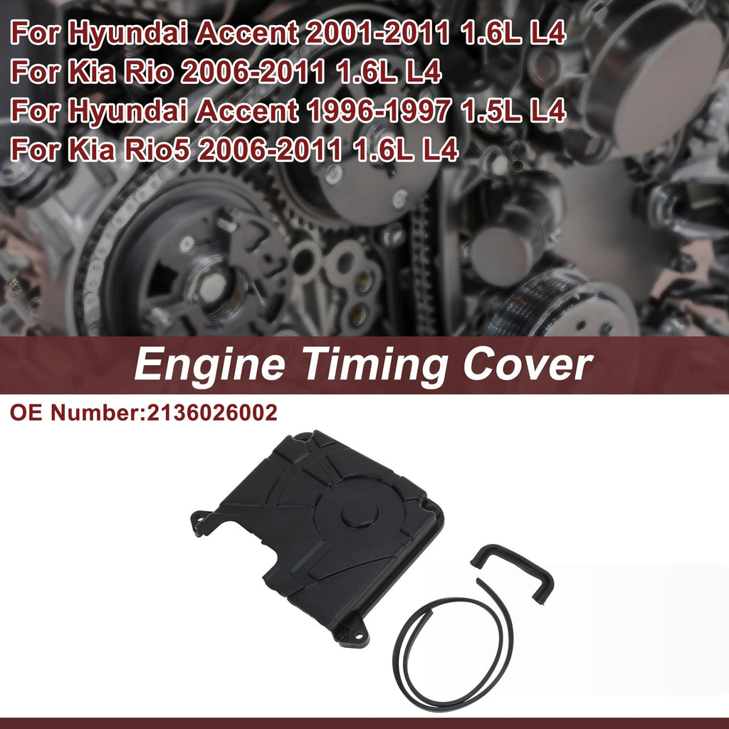 Engine Timing Cover for Hyundai Accent 1.6L L4 (2001–2011) No. 2136026002