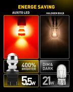 2X LED Red Strobe Flash Brake Stop Tail Light Bulbs for