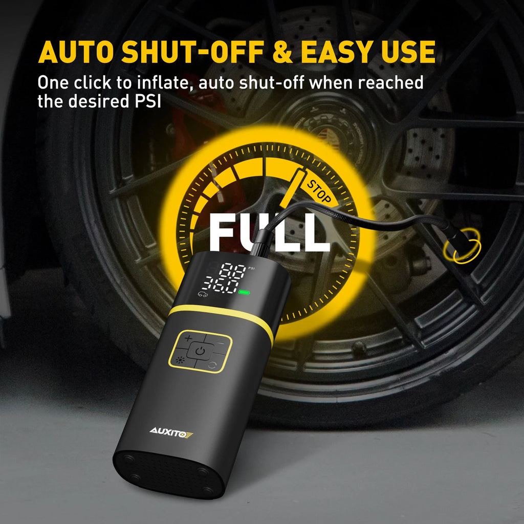 Portable Tire Inflator Air Compressor for Car Motorcycle with Digital Gauge