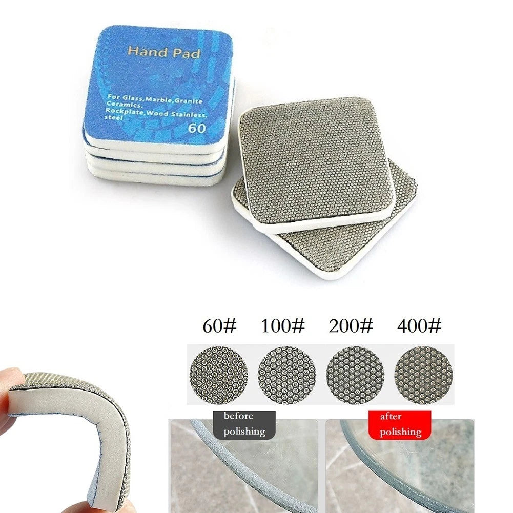 Set of 4 Emery Hand Polishing Pads 60# 100# 200# 400# Grit for Automotive