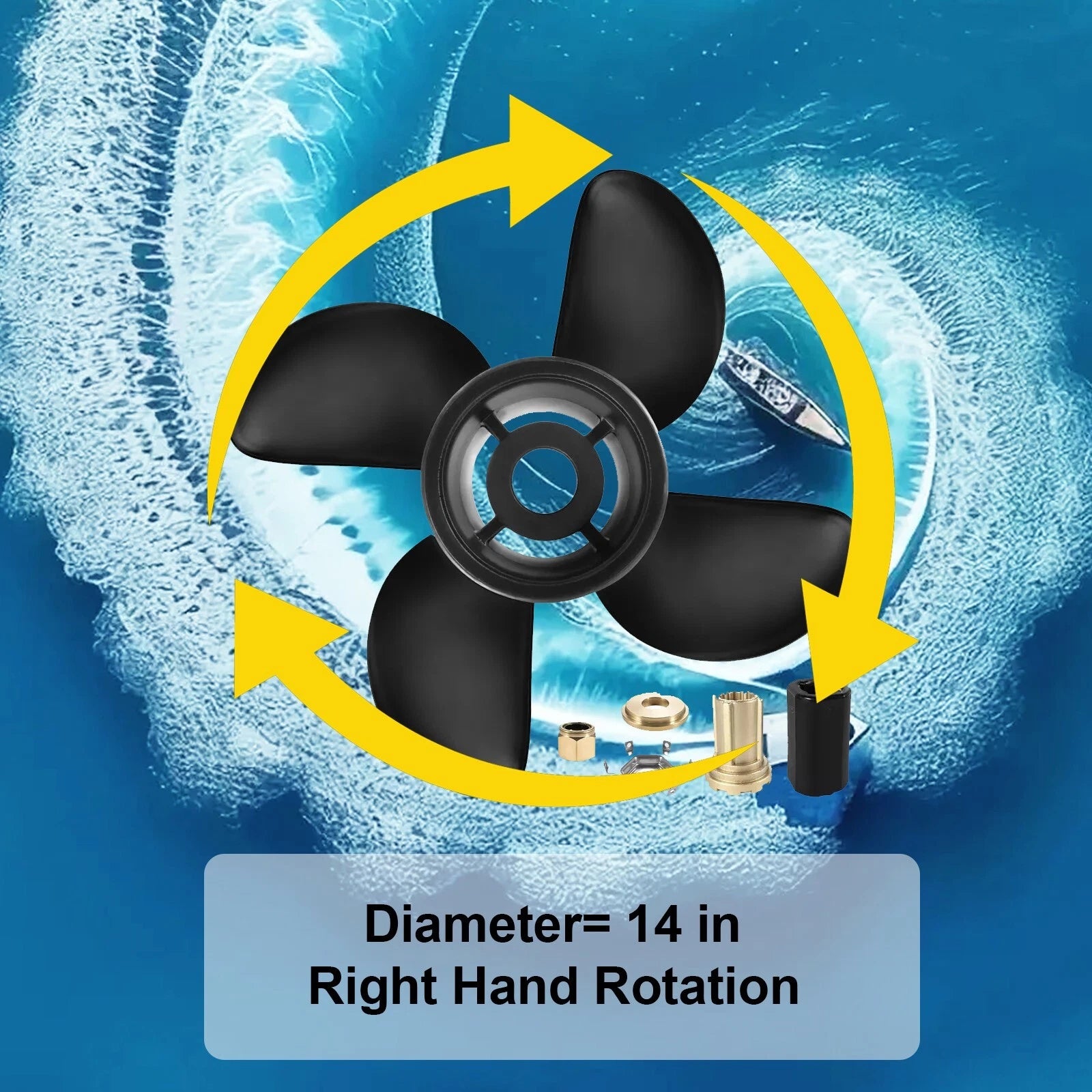 14 x 21 Boat Propeller for Mercury Outboard 90-300HP (15 Spline, RH)