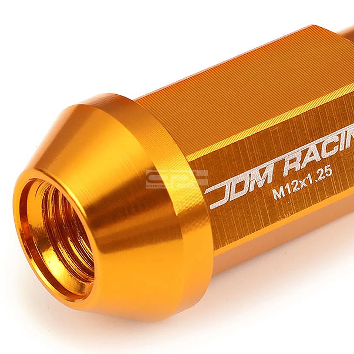 20 PCS Open End M12x1.25 50mm Tall Orange Universal JDM Lug Nut + Lock Key