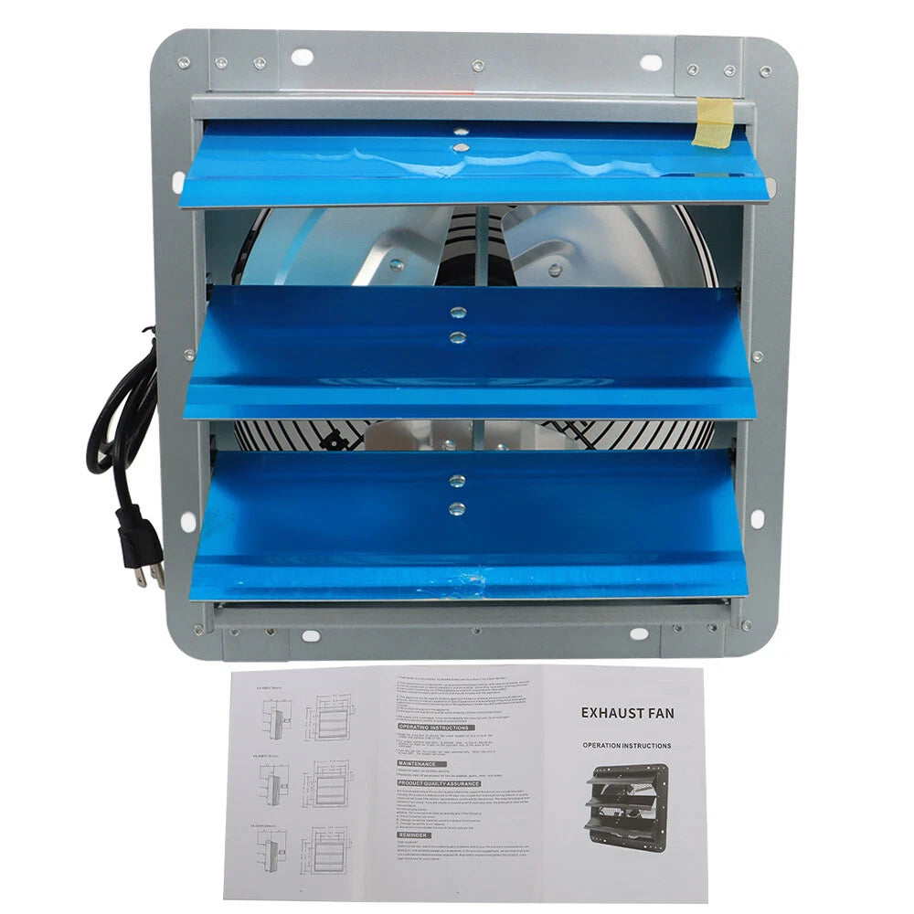 12" Aluminum Wall Mounted Exhaust Fan for Home Use