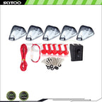 5X Smoke Lens Roof Cab Marker Clearance Lights + 1X Wiring Pack for Ford