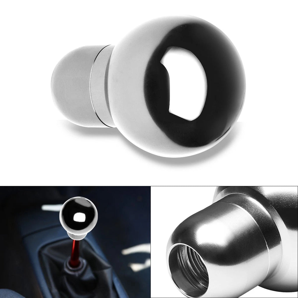 Aluminum Round Ball Style Shift Knob for MT Manual Transmission (70mm, Chrome)