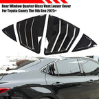 Rear Window Gloss Black Vent Louver Covers for Toyota Camry (2018–2024)