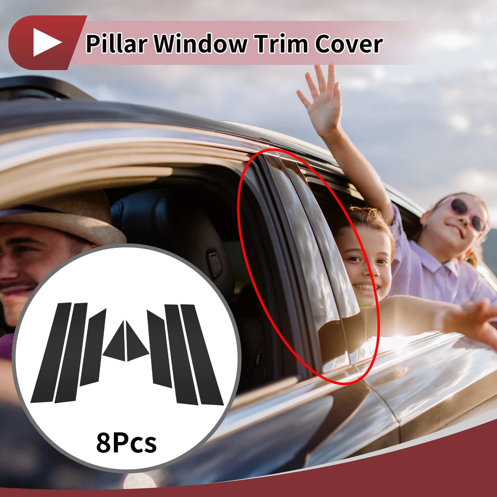 8 Pcs Car Door Pillar Window Trim for Nissan Altima (2013–2018) Black
