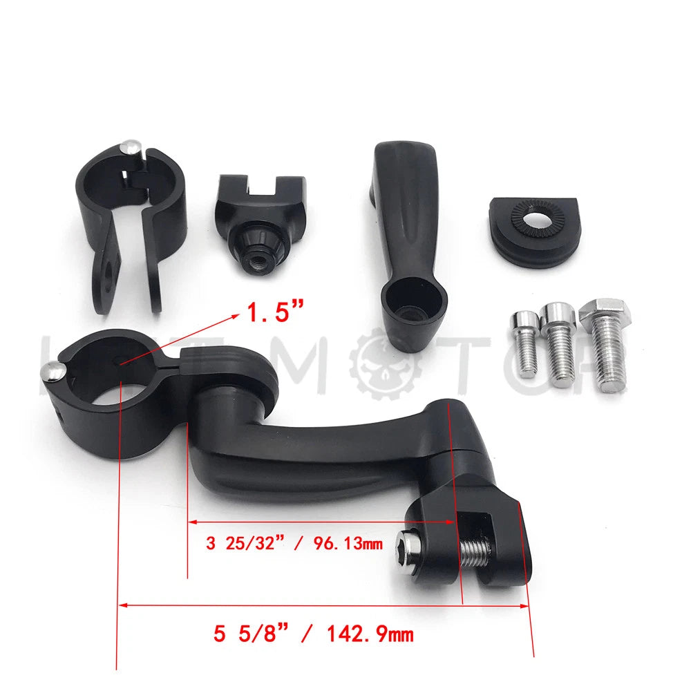 Gear Skull Arched Footpeg Mounting Kit for Motorcycle (Chrome, Black)