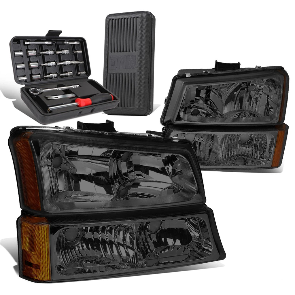 Smoked/Amber Side Headlight Bumper Lamps for Chevy Silverado (2003–2006)