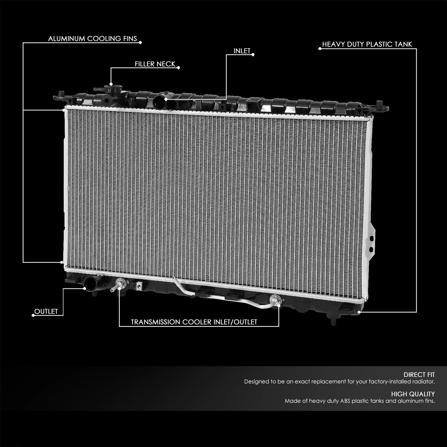 Aluminum Cooling Radiator for Kia Amanti (2004–2006) DPI 2790