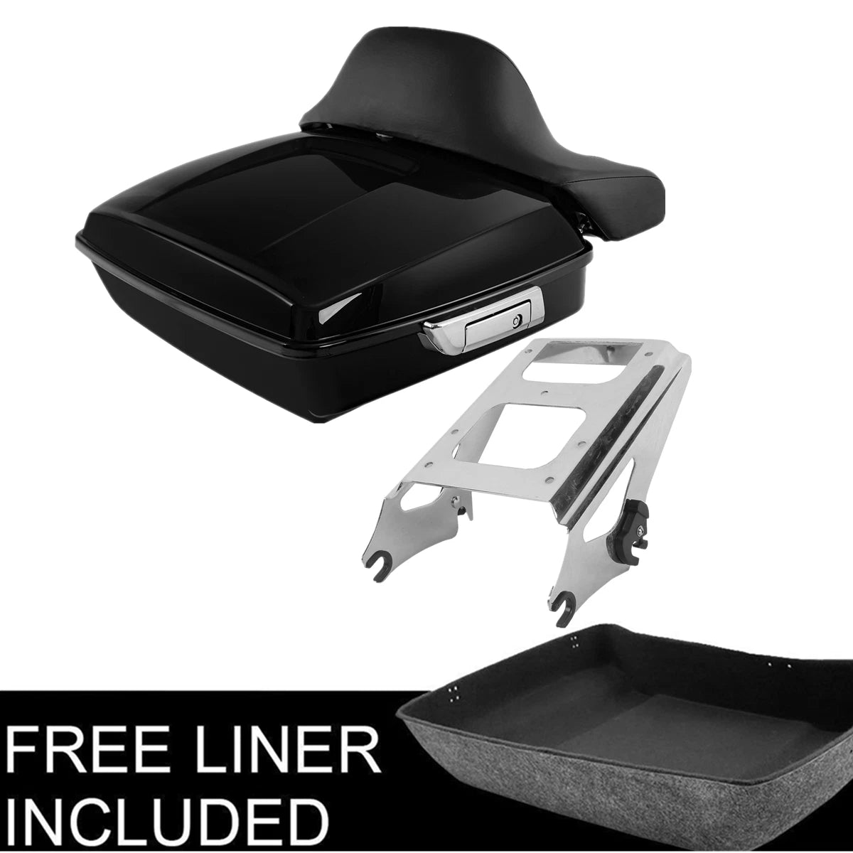 Trunk Backrest Pad Mount Rack for Harley Touring Road Glide (2009–2013)