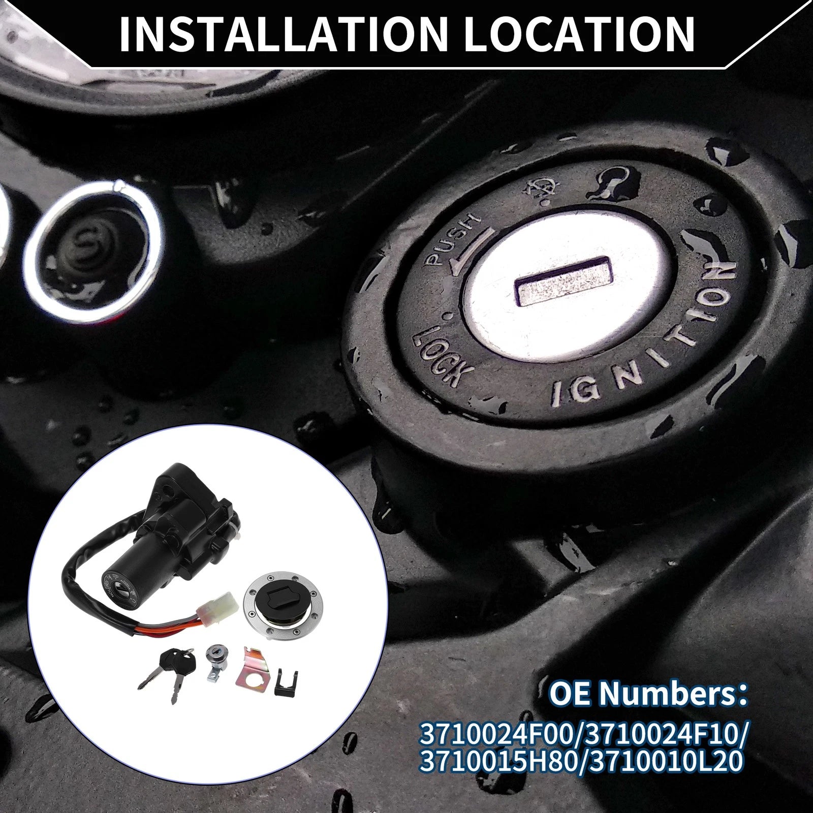 Ignition Key Switch No. 3710024F00 for Suzuki GSX1300R Hayabusa (1999–2007)