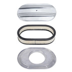 12" Half Finned Air Cleaner Set for 4-Barrel Carburetor (5-1/8" Neck)