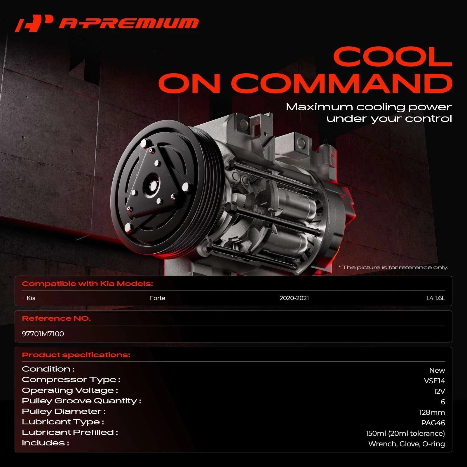 A/C Compressor with Clutch for Kia Forte (2020-2021)