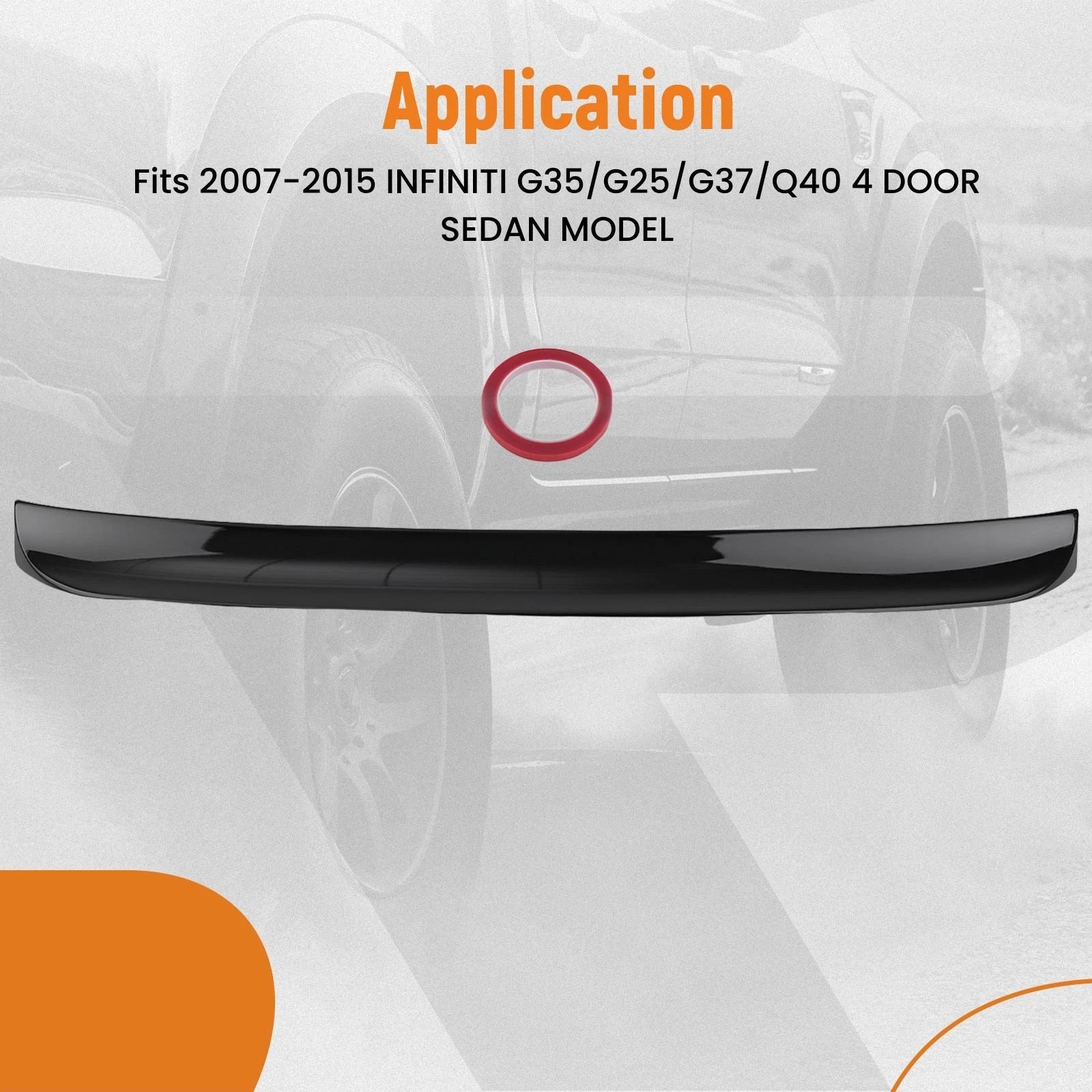Trunk Lip Spoiler for Infiniti G35 G37 G25 Q40 (2007–2015) ABS Sport Style