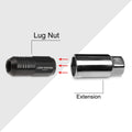 20Pc M12X1.25 Black JDM Closed End Cone Hex Wheel Lug Nuts + Extension 20mmx50mm