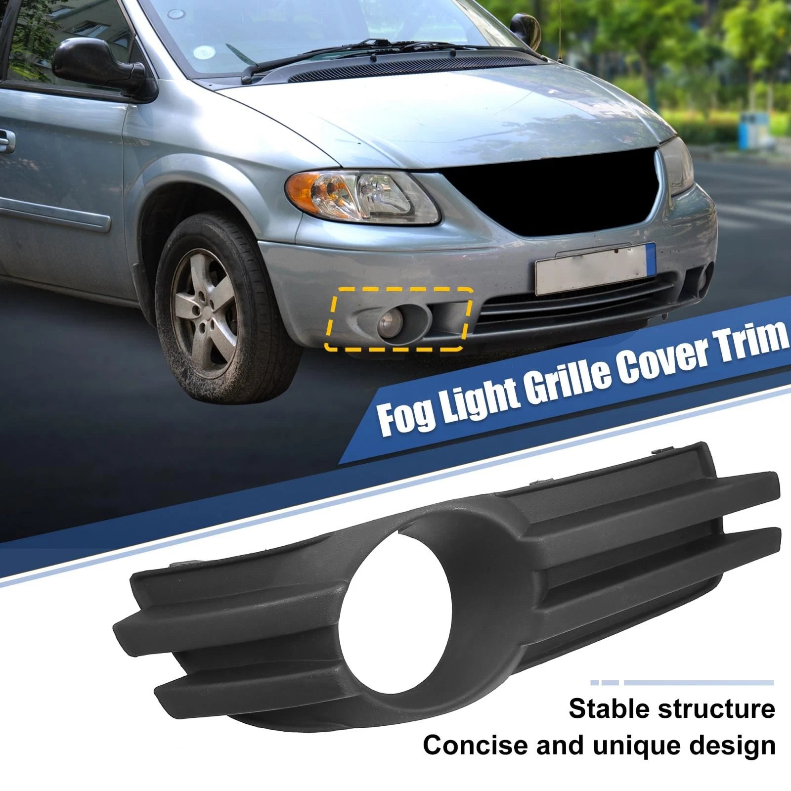 Front Right Fog Light Grille Cover for Dodge Grand Caravan (2008–2010) 5113232AA