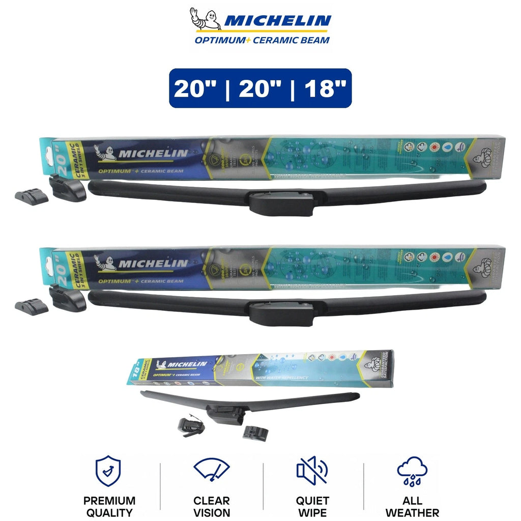Set of 3 Michelin Optimum+ Ceramic Beam Wiper Blades for Mazda (1993–1995)